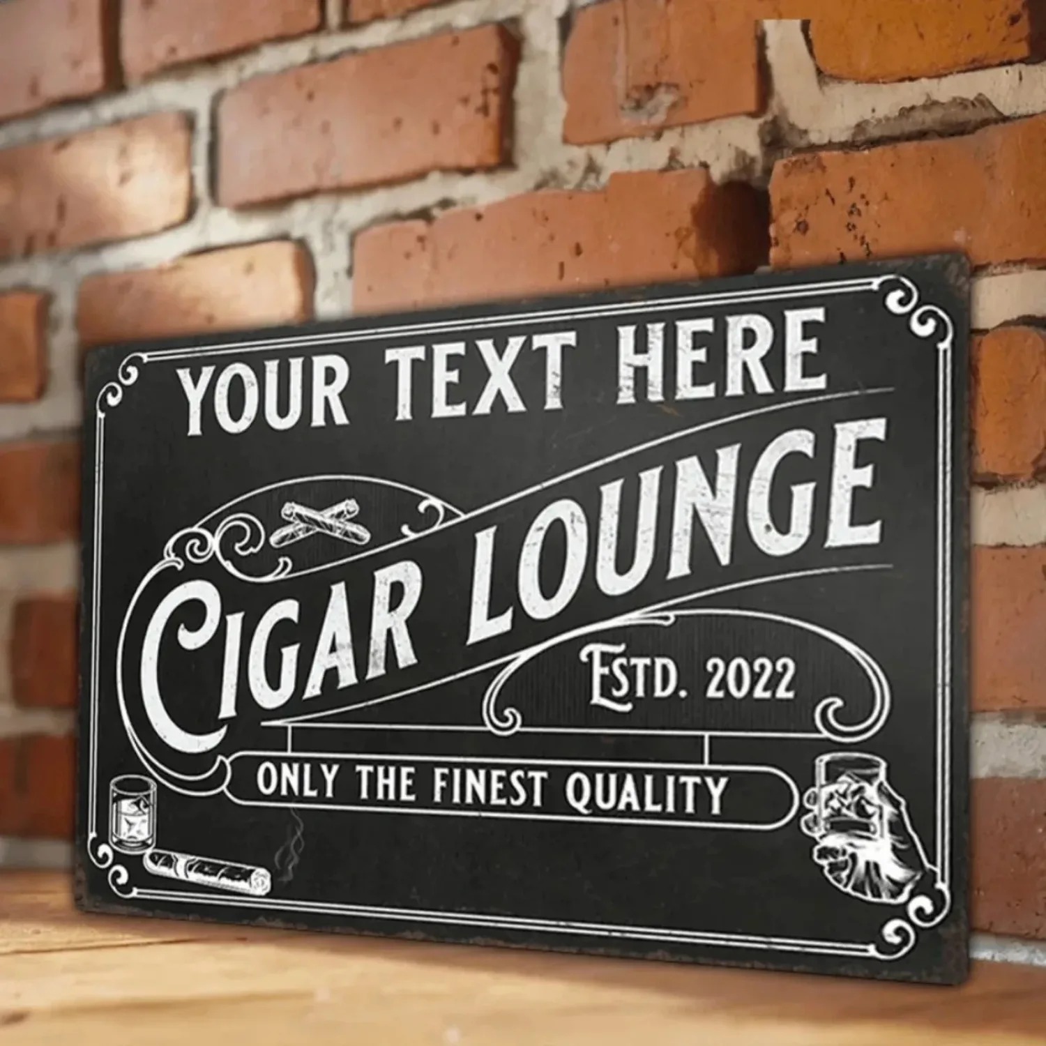 Home Bar Lounge - CIFbuy Özelleştirilebilir Puro Alüminyum Tabelası, Vintage